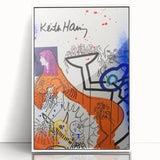 Retro Vibes Pop Art Wall Art – Bold Orange, Blue, and Purple Canvas