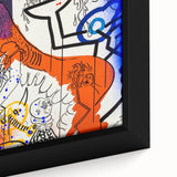 Retro Vibes Pop Art Wall Art – Bold Orange, Blue, and Purple Canvas