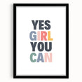 Yes Girl You Can Typography Art – Motivational Wall Decor