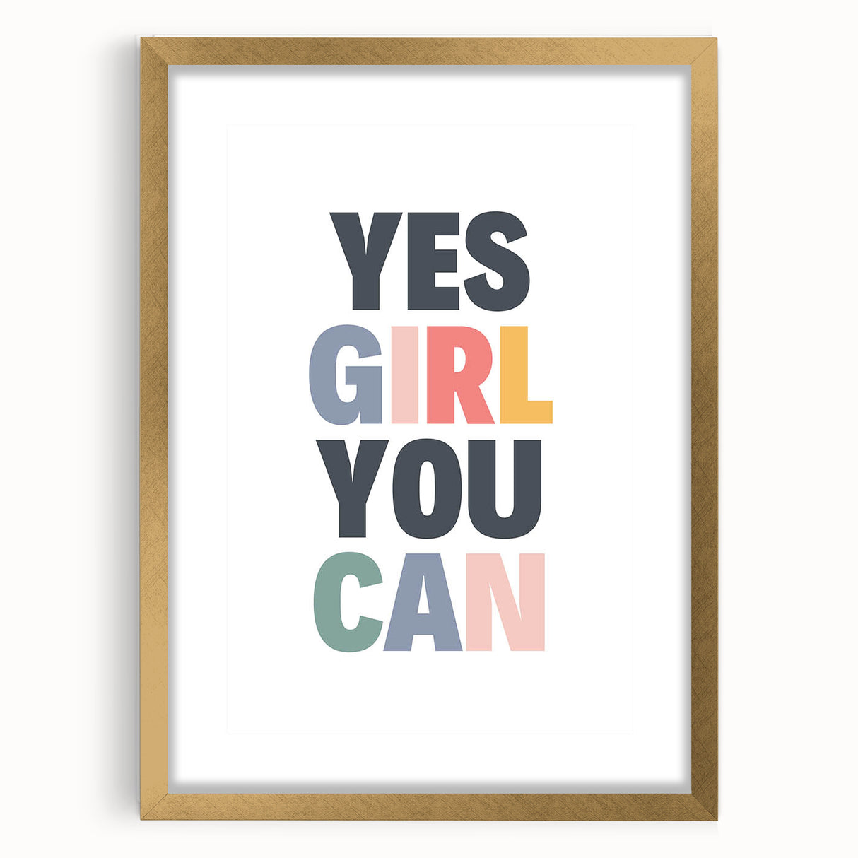 Yes Girl You Can Typography Art – Motivational Wall Decor