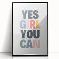 Yes Girl You Can Typography Art – Motivational Wall Decor