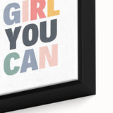 Yes Girl You Can Typography Art – Motivational Wall Decor