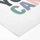 Yes Girl You Can Typography Art – Motivational Wall Decor
