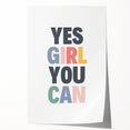 Yes Girl You Can Typography Art – Motivational Wall Decor