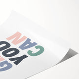 Yes Girl You Can Typography Art – Motivational Wall Decor