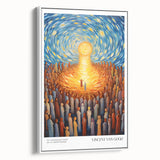 Extra large framed canvas of Van Gogh-style impressionist art, featuring vibrant color patches, ideal for living room decor.