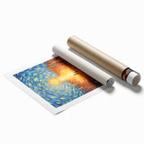 Extra large rolled print featuring Van Gogh-style impressionist floral art in vibrant colors.