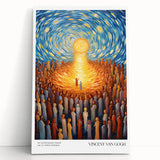 Impressionist style wall art depicting a Van Gogh-like scene on stretched canvas.