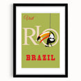 Rio Retro Travel Poster | Vibrant Toucan & Brazil Paradise Art