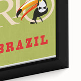 Rio Retro Travel Poster | Vibrant Toucan & Brazil Paradise Art