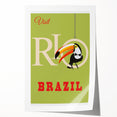 Rio Retro Travel Poster | Vibrant Toucan & Brazil Paradise Art