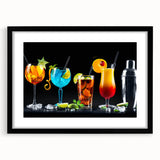 Colorful Cocktail Bar Art – Vibrant Drinks Kitchen Wall Print