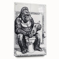 Gorilla Bathroom Wall Art - Quirky Black and White Decor