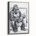 Gorilla Bathroom Wall Art - Quirky Black and White Decor