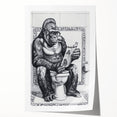 Gorilla Bathroom Wall Art - Quirky Black and White Decor