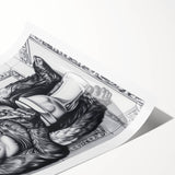 Gorilla Bathroom Wall Art - Quirky Black and White Decor