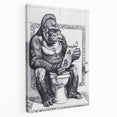 Gorilla Bathroom Wall Art - Quirky Black and White Decor
