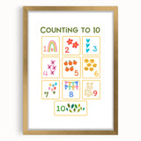 Counting to 10 Learning Wall Art - Kids Educational Number Poster