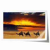 Extra large rolled print featuring a Moroccan landscape with vibrant floral elements, perfect for art wall dining room.
