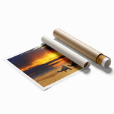 Extra large rolled print of a Moroccan scenery with vibrant floral art.