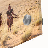 Large abstract wall art depicting the Namibian landscape in muted earth tones on acrylic glass.