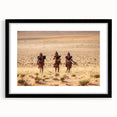 Extra large abstract art print depicting a colorful, textured Namibian landscape on a framed canvas.