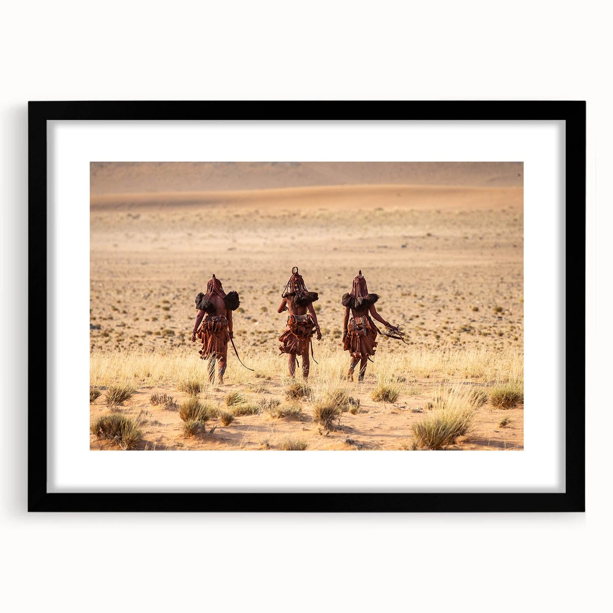 Extra large abstract art print depicting a colorful, textured Namibian landscape on a framed canvas.