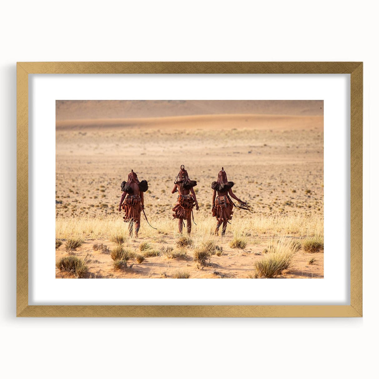 Textured art depicting abstract African scenery in muted earth tones on a framed canvas, suitable for bedroom decor.