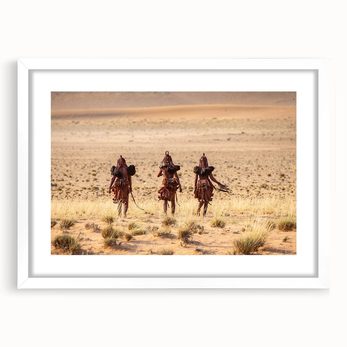 Extra large abstract art print of an African landscape in muted earth tones on a textured canvas.
