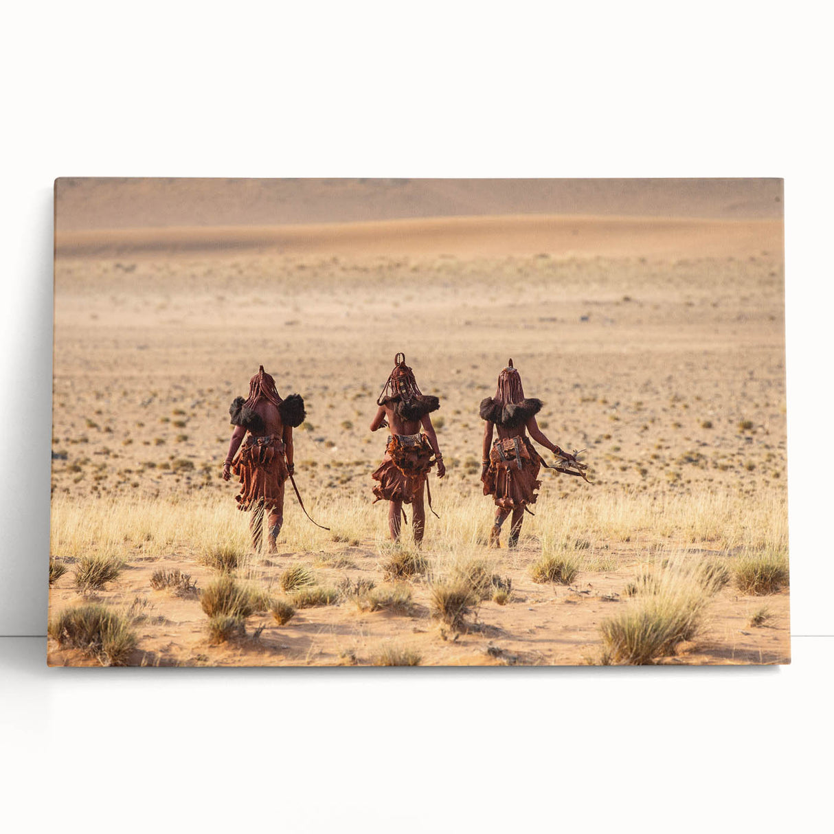 Black and white photo of Namibian landscape on large stretched canvas, suited for kitchen or bedroom wall art.