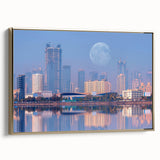 Framed canvas featuring a colorful vintage-style landscape painting of an Indian scenery.