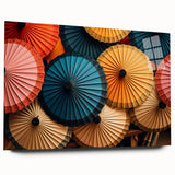 Large acrylic print of an abstract Laos scenery in muted earth tones, suitable for bedroom or dining room decor.