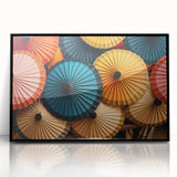 Large abstract wall art depicting a Laos scenery in black and white tones on a framed acrylic.