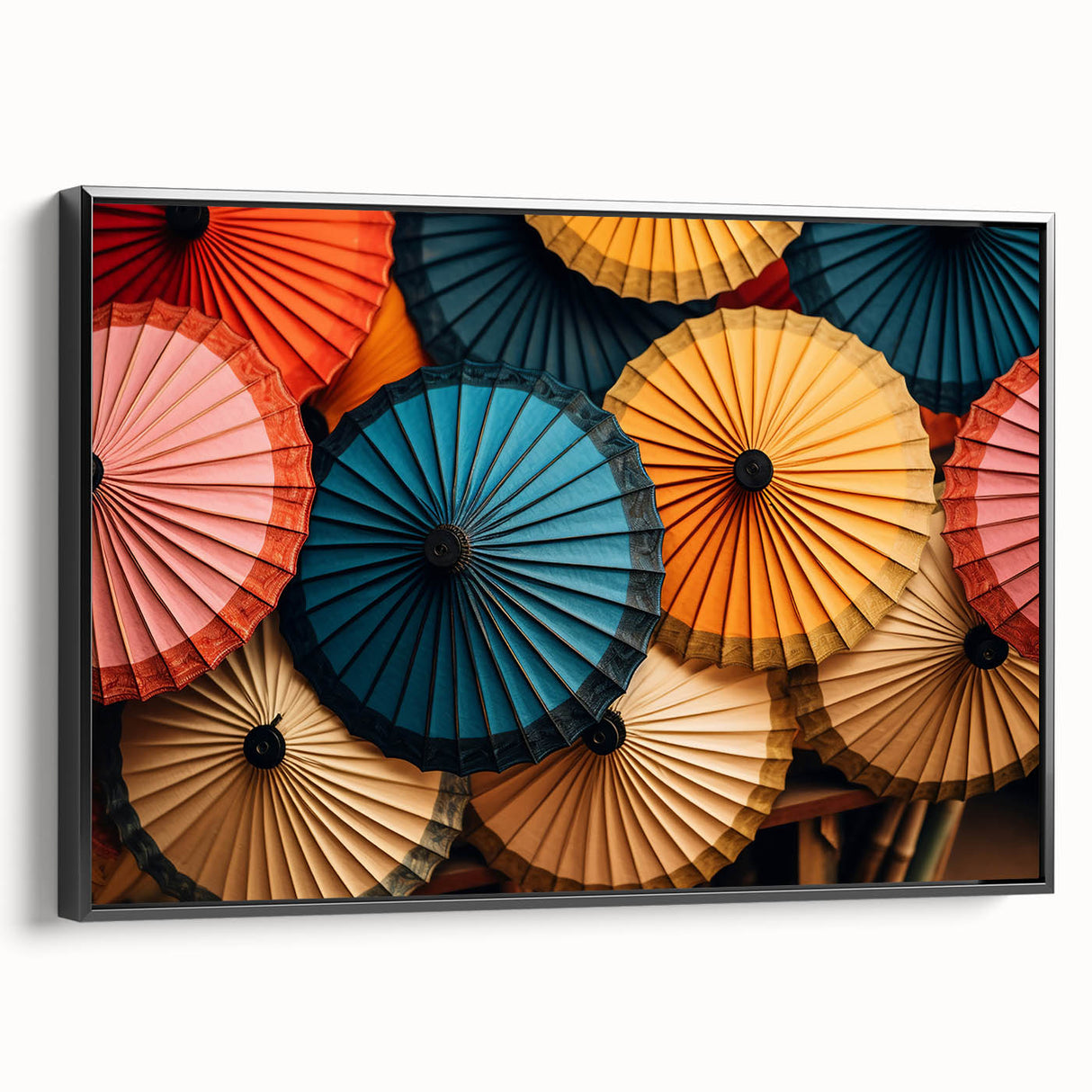 Black and white framed canvas featuring a vintage-style Laos landscape, ideal for bedroom wall decor.
