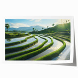 Extra large rolled print of a scenic Philippine landscape with vibrant green and blue tones, ideal for dining room wall art.