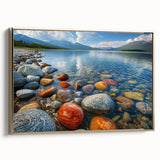 Framed canvas featuring a serene Yukon landscape in muted earth tones, ideal for bedroom wall art.