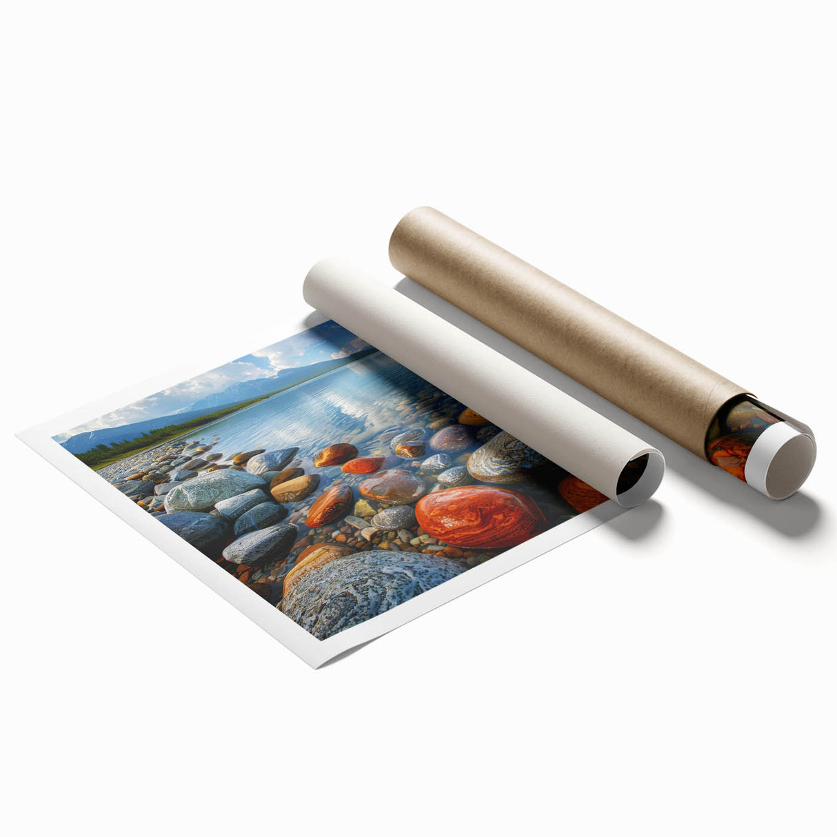 Extra large rolled print of Yukon scenery with vibrant green and blue tones.