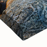 Black and white landscape art painting of Yukon scenery on stretched canvas, suitable for bedroom wall art.