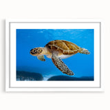 Abstract textured art print of a European scenery in Cyprus, featuring muted earth tones on a framed white mat.