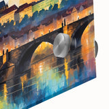 Large abstract wall art depicting the Czech Republic scenery in muted earth tones on acrylic glass.