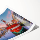 Extra large rolled print featuring line art flowers in muted earth tones, ideal for large living room decor.