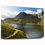 Acrylic print of a Cumbria, England landscape in muted earth tones, suitable for bedroom or dining room decor.