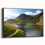 Black and white framed canvas of a Cumbria landscape, ideal for bedroom wall art.