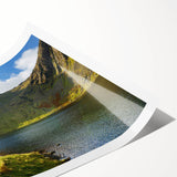 Extra large wall art featuring line art flowers in muted earth tones on rolled canvas.