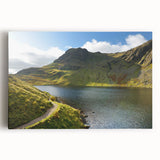 Black and white photograph of Cumbria landscape on stretched canvas, suitable as kitchen wall art or for bedroom ambiance.