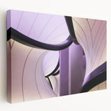 Large art depicting the London skyline in muted gray and blue tones on stretched canvas, ideal for kitchen wall art.