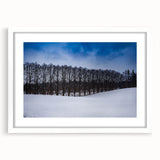 Textured abstract art print of a European scenery in muted earth tones, framed in white, ideal for bedroom art.