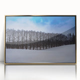 Art deco poster of a European scenery in Estonia, framed in gold acrylic, suitable for modern nursery wall art.