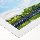 Art deco poster of Paris skyline in muted gray tones on rolled canvas, suitable for dining room wall art.