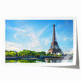 Extra large rolled print of Paris scenery with floral elements in soft pastel shades, ideal for art wall dining room.